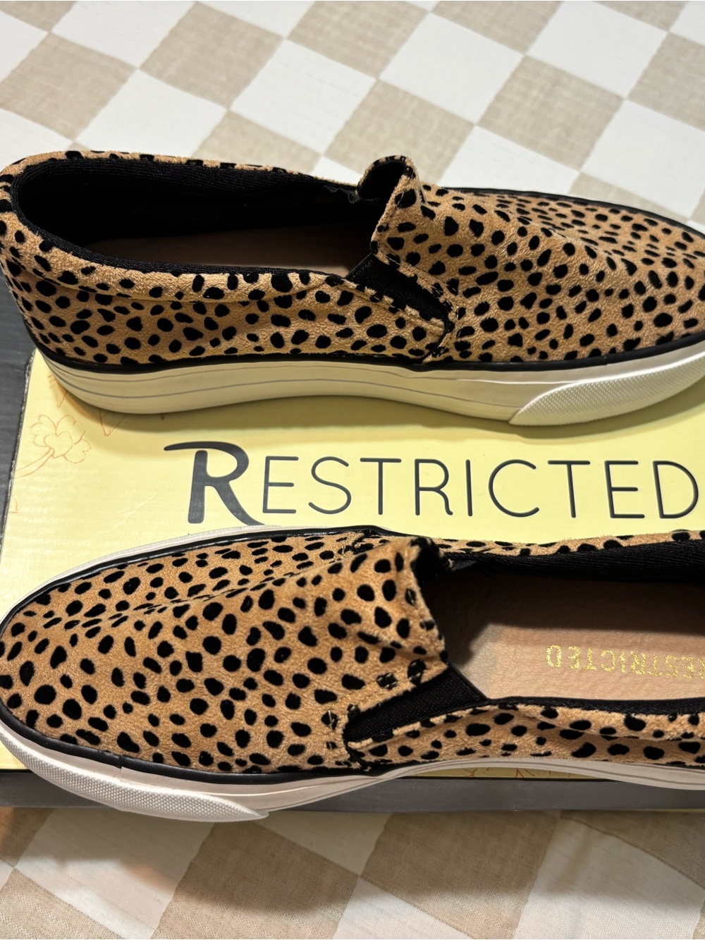 Restricted Leopard-Print Slip-On Sneakers - Tan & Black